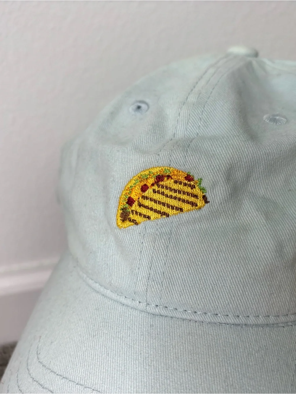 Women’s Baby Blue Taco Embroidered Baseball Cap